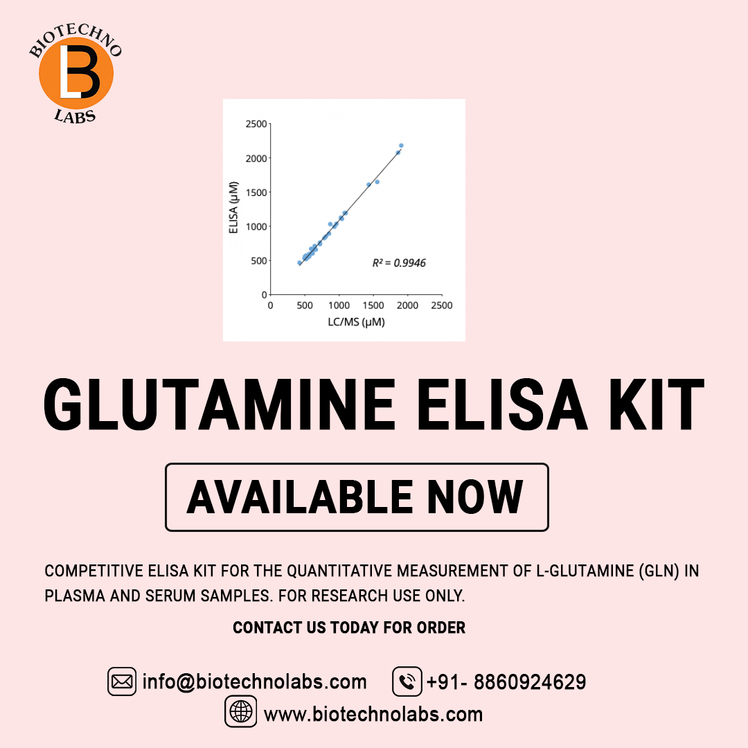 Glutamine ELISA kit Available at Biotechnolabs