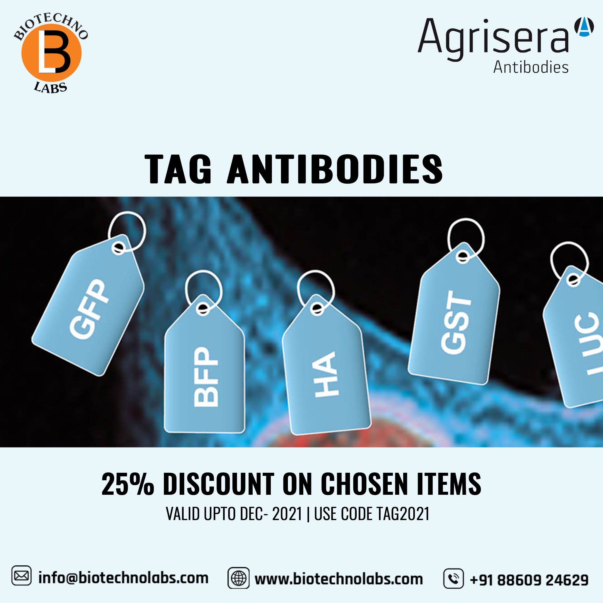 25% Discount on Agrisera Tag Antibodies