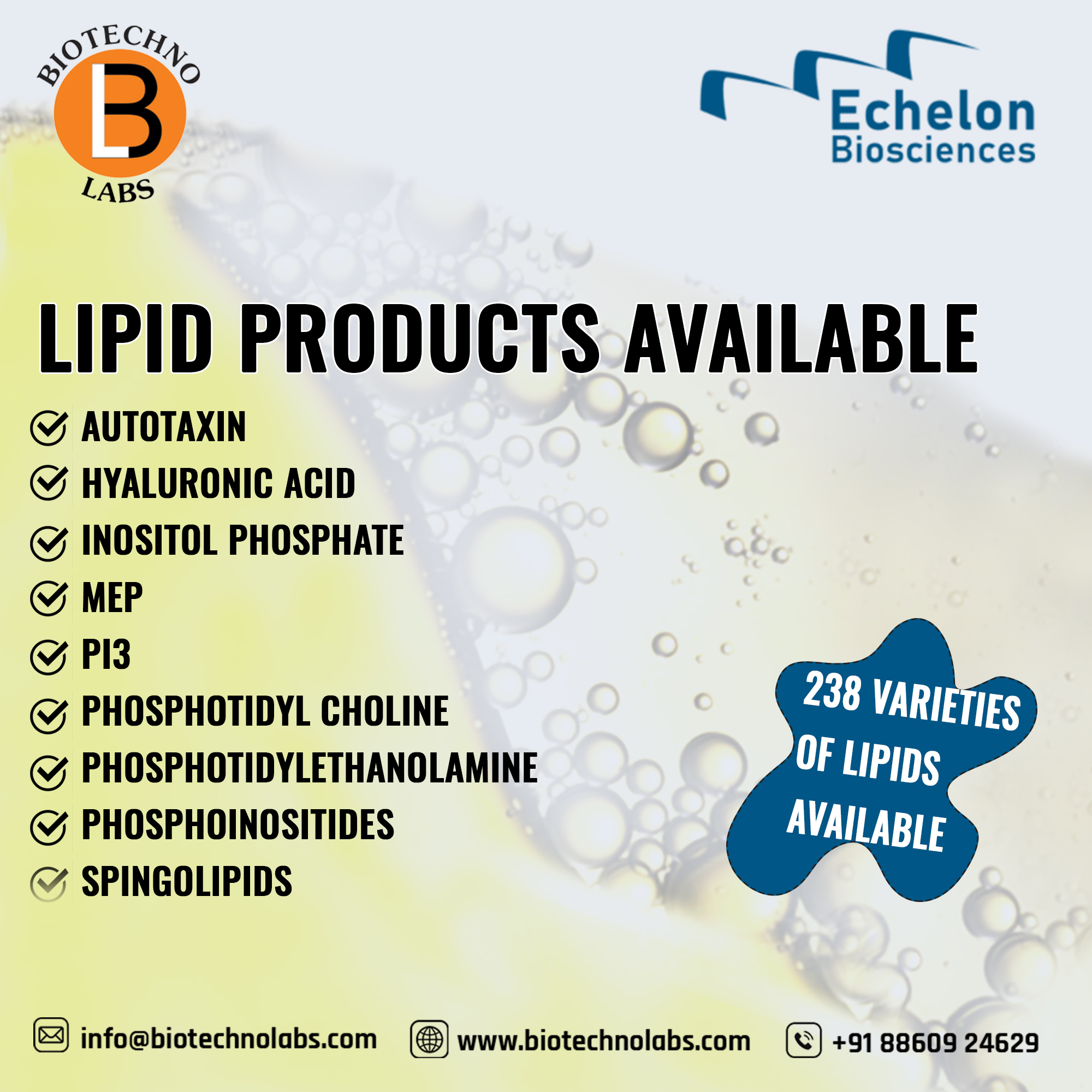 Echelon Biosciences for supplying variety of Lipid products